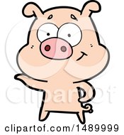 Clipart Cartoon Pig Pointing