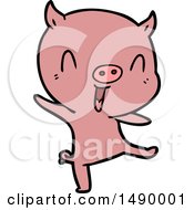 Clipart Cartoon Pig Dancing