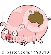 Clipart Cartoon Muddy Pig by lineartestpilot