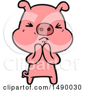 Clipart Cartoon Grumpy Pig