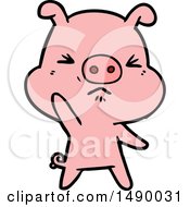 Clipart Cartoon Angry Pig