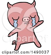 Clipart Cartoon Pig Crying