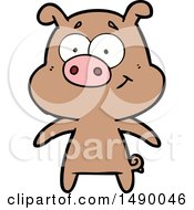 Poster, Art Print Of Happy Cartoon Pig