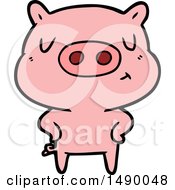 Clipart Cartoon Content Pig