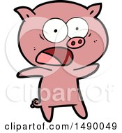 Clipart Cartoon Pig Shouting