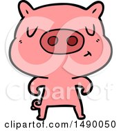 Clipart Cartoon Content Pig