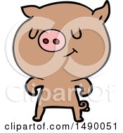 Poster, Art Print Of Happy Cartoon Pig