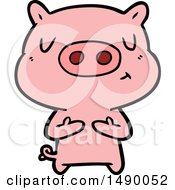 Poster, Art Print Of Cartoon Content Pig