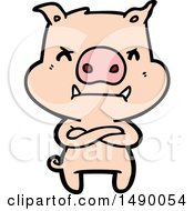 Poster, Art Print Of Angry Cartoon Pig