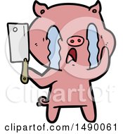 Clipart Crying Pig Cartoon