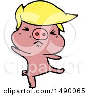 Poster, Art Print Of Cartoon Furious Pig