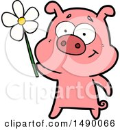 Poster, Art Print Of Happy Cartoon Pig