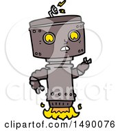 Poster, Art Print Of Cartoon Robot Hovering