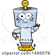 Clipart Happy Cartoon Robot