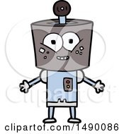Clipart Happy Cartoon Robot
