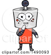 Clipart Happy Cartoon Robot Giggling