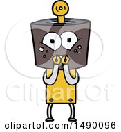 Clipart Happy Cartoon Robot Laughing Nervously