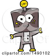 Clipart Happy Cartoon Robot