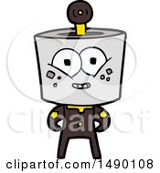 Clipart Happy Cartoon Robot