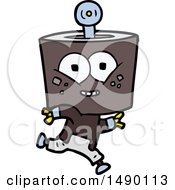 Clipart Happy Cartoon Robot Running by lineartestpilot