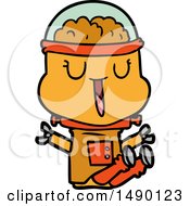 Clipart Happy Cartoon Robot