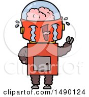 Clipart Cartoon Crying Robot by lineartestpilot