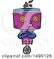 Poster, Art Print Of Cartoon Robot With Crossed Arms