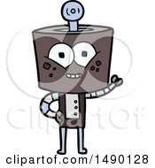 Clipart Happy Cartoon Robot