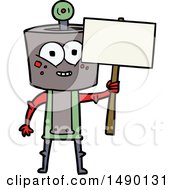 Poster, Art Print Of Happy Cartoon Robot