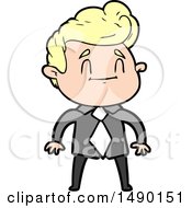 Clipart Happy Cartoon Man In Office Clothes by lineartestpilot
