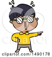 Clipart Cartoon Boy Wearing Spectacles