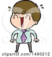 Poster, Art Print Of Laughing Cartoon Man In Shirt And Tie