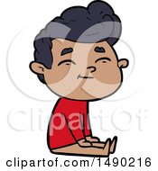 Clipart Happy Cartoon Man Sitting