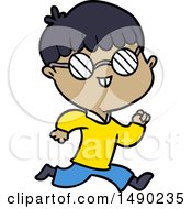 Poster, Art Print Of Cartoon Boy Wearing Spectacles