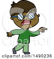 Clipart Cartoon Boy Wearing Spectacles