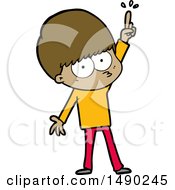 Clipart Nervous Cartoon Boy With Idea