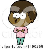 Clipart Cartoon Curious Boy