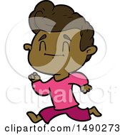 Clipart Happy Cartoon Man Exercising