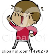 Clipart Laughing Cartoon Man Waving