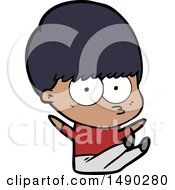 Clipart Nervous Cartoon Boy