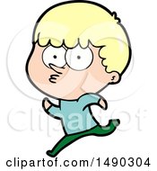 Clipart Cartoon Curious Boy Running