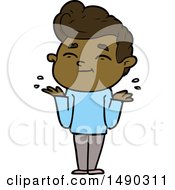 Clipart Happy Cartoon Man Shrugging