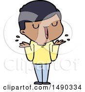 Clipart Cartoon Happy Boy With No Worries