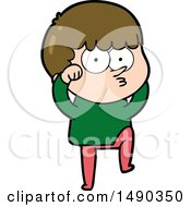 Clipart Cartoon Curious Boy Rubbing Eyes In Disbelief