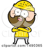 Clipart Cartoon Surprised Bearded Man