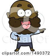 Poster, Art Print Of Cartoon Crazy Happy Man With Beard