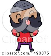 Poster, Art Print Of Man With Beard Sticking Out Tongue