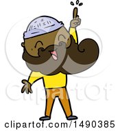 Clipart Happy Bearded Man With Great Idea by lineartestpilot
