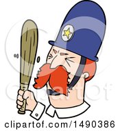 Clipart Cartoon Policeman Waving Baton