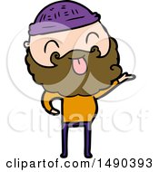 Poster, Art Print Of Man With Beard Sticking Out Tongue